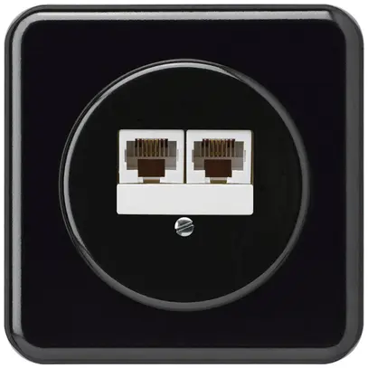 Scatola di raccordo INC basico 2×RJ45u separato nero 