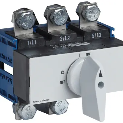 EB-Lasttrennschalter für DIN 3P, 125A, Front: 0-1, grau, 112×45mm, Griff grau 