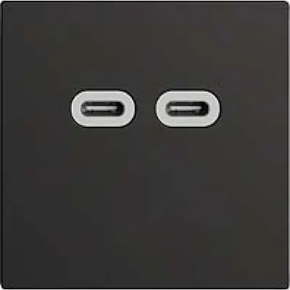 Prise USB 18W 2×type C Feller EDIZIOdue F 230V 3600mA noir 