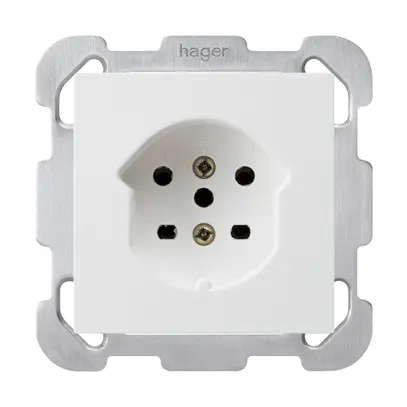 Prise ENC kallysto T15 blanc bornes à vis avec plaque de fixation 