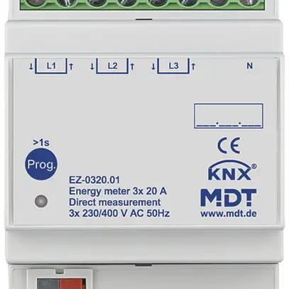 Contatore d'energia KNX AMD MDT EZ-0320.01 1L/3L 20A diretto 4UM 