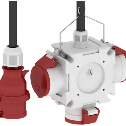 Distributeur en croix Bals 3×CEE 5P 16A 400V 6h avec câble 