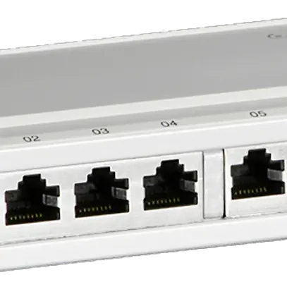 Patch box mini 8×RJ45s cat.6 STP, grigio alluminio, schermato 