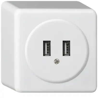 Presa USB AP basico Q 2400mA bianco 