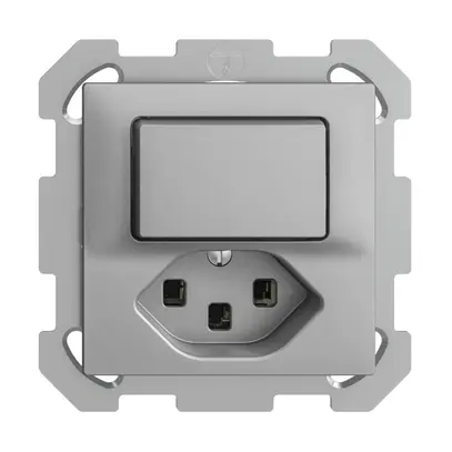 Combinazione INC A-R/1L+T23 16A EDIZIOdue silver 