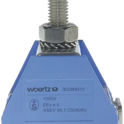 Morsetto di passaggio componibile WZ 150mm² 285A 750V bullone 1×1 DIN 35mm bl 