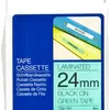 Cassette ruban Brother TZe-751 24mm×8m, vert/noir 