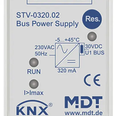 Alimentation KNX AMD MDT STV-0320.02 29V 320mA 1 ligne 1 inductance d'arrêt 2UM 