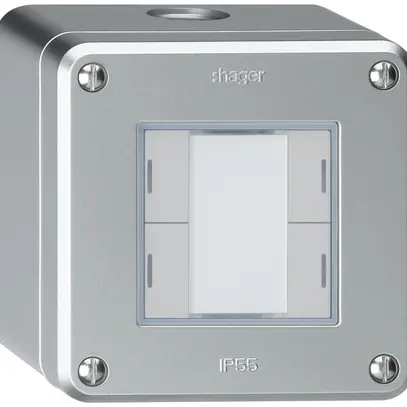 Poussoir AP robusto Q KNX 4× LED RGB s/e-link aluminium 