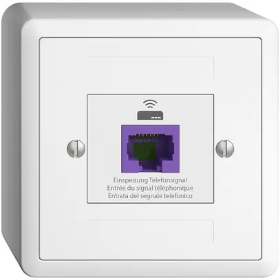 Presa ritorno AP EDIZIOdue 1×RJ45 p.Swisscom VoIP, 8 poli, UTP, bianco 