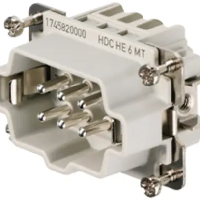 Stifteinsatz Weidmüller HDC HE 500V 24A 6L Zugfederanschluss Gr.3 