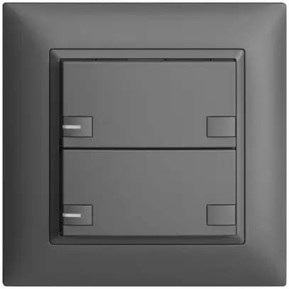 Pulsante univ. INC 2×2t mors. innest. EDIZIOdue grigio scuro, con LED 