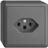 Presa AP EDIZIOdue T23 16A grigio scuro, con morsetti innest. 