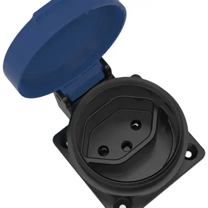 Presa INS ELBRO T13 IP55 10 A 230 VAC IK08 nero/blu S+ incluso il sigillo 