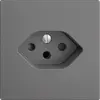 Prise ENC EDIZIOdue T13 gris foncé avec shutter 