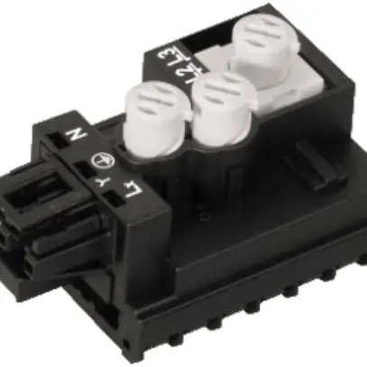 Connettore a spina WAGO con presa 3L nero per connettore e distributore 