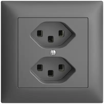 Prise ENC 2×T23 16A EDIZIOdue gris foncé, avec bornes enf. 