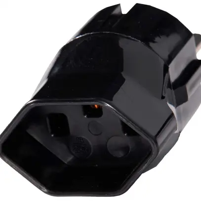 Spina d'adattazione 2L+PE 16A 230V Schuko/tipo 23 nero 