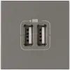 Prise de charge USB MOS 2 modules, double magnésium 