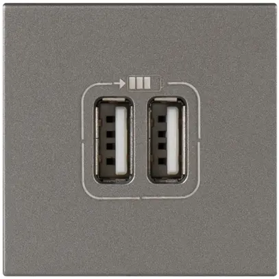 Presa di carica USB MOS 2 moduli, doppio magnesio 