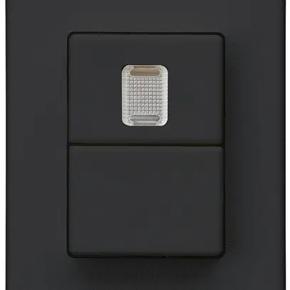 Poussoir double INC Hager FLF 10A/250V 0/1L 1× illuminé noir 