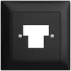Kit frontal EDIZIOdue noir 88×88mm 1×TT 2×RJ45 