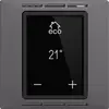 Thermostat d'ambiance EDIZIOdue F gris foncé, avec écran, chauff.sol&conv. 