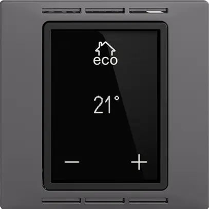 Thermostat d'ambiance EDIZIOdue F gris foncé, avec écran, chauff.sol&conv. 