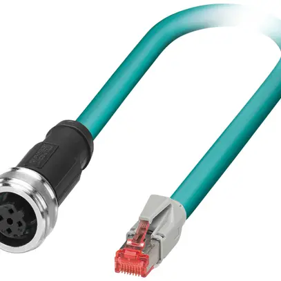 Câble patch RJ45 Phoenix Contact NBC-P12FSD cat.5 SF/UTP 2×2 0.3m bleu IP20/IP67 
