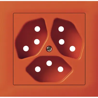 EB-Frontset kallysto f.Einbausteckdose G3 3×T13 Abdeckrahmen schraubbar orange 