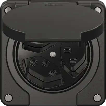 Prise NEVO N.CO, 3×T23, IP21, noir 