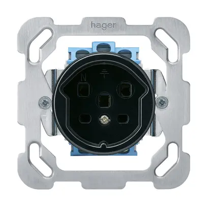 Presa INC HA basico tipo 25 con placca di fissaggio con morsetti a innesto nero 