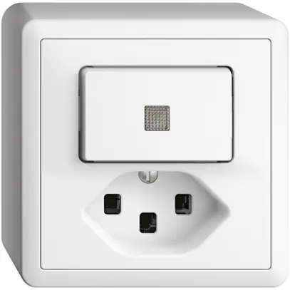 Combinaison lum. AP A-R/1L+T23 EDIZIOdue blanc, lentille LED jaune 