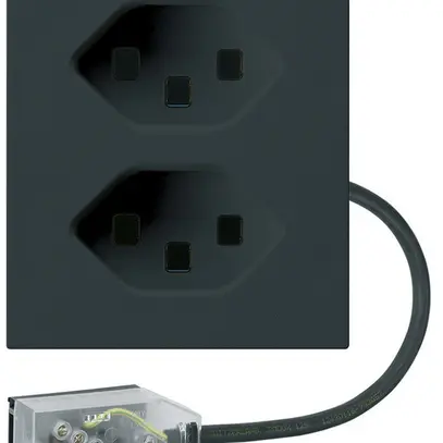 Presa INS 2×tipo 23 Hager FLF per cavo piatto Technofil L1 nero 