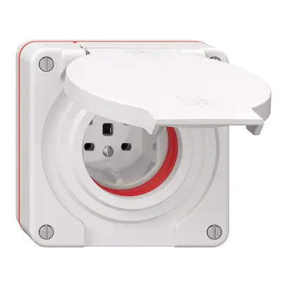 Presa NUP NEVO, 1×T25, IP55 secondo SN 441011, c.guarnizione rossa, bianco 