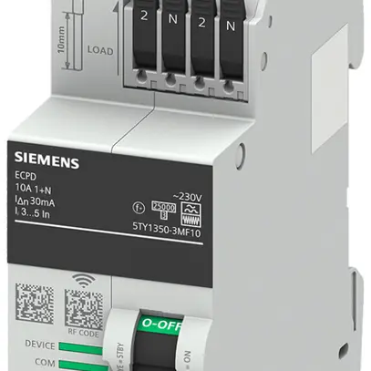 Elektronisches Schutzschaltgerät SENTRON ECPD 1LN 10A 30mA Typ F 75kA RF 