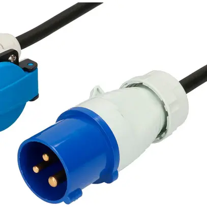Prolunga MH CEE 16A/3×T23 blu 230V H07RN-F3G1.5mm² GDV 1.5m  nero 