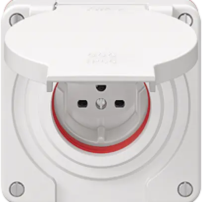 Prise NEVO N.CO  1×T15, IP55 d'après SN 441011, a.joint rouge, blanc 