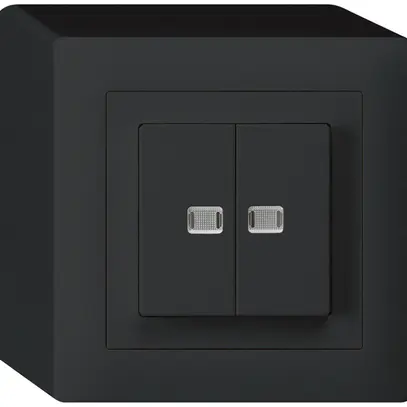 Tasto lum.AP kallysto 2×AR/1L con 2 lenti nero 