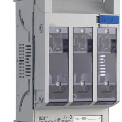 Coupe-circuit HPC weber.silas DIN00 690VAC 160A pr.ENC 70mm borne à étrier 95mm² 