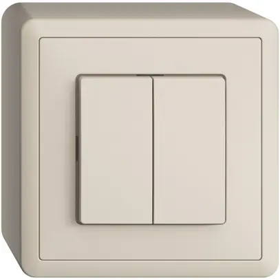 Interrupteur/contact à poussoir AP Feller EDIZIOdue 3/1L crema 