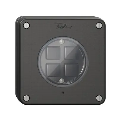 Poussoir KNX NUP 4× NEVO RGB avec sonde de température, noir 