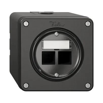 Kit de montage NAPU Feller S-One EASYNET, pour 2×RJ45, hauteur 64 mm, noir 