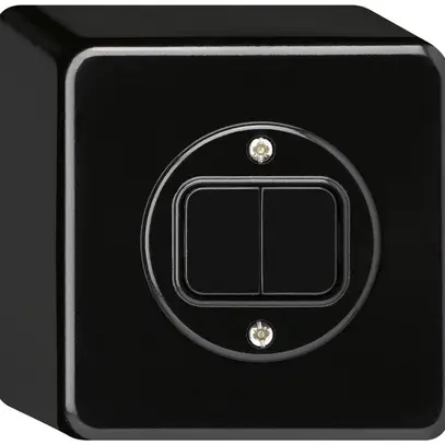 Interrupteur AP basico 3+3 noir 