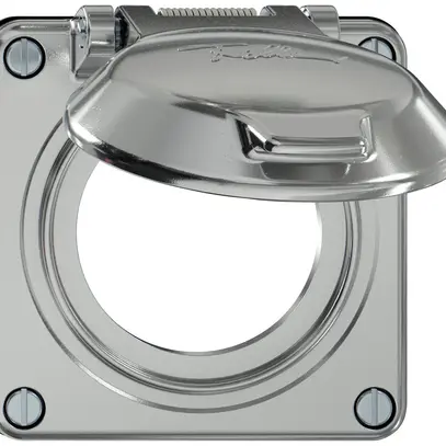 Partie supérieure ELEMENT SNAPFIX® avec clapet p.prises IP20 Ø53mm alu 