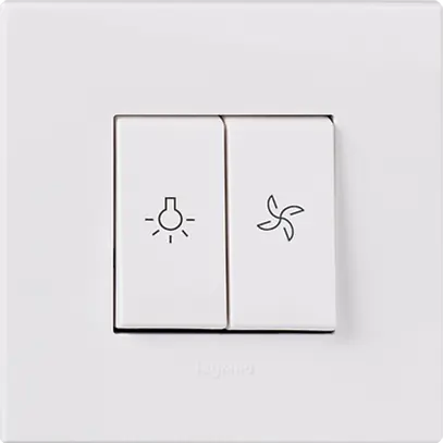 Interrupteur à bascule venti-lateur ENC ATO 3+3/1L blanc grd.I 