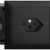 EB-Steckdose EDIZIOdue T23 16A 53mm Snap schwarz, mit Steckklemme 