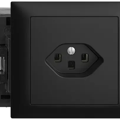 Prise INC EDIZIOdue T23 16A noir 53mm, Snap bornes enf.. 