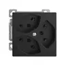 Presa AP EDIZIOdue 3×T13 nero interno per combinazione 