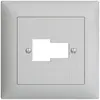 Kit frontal EDIZIOdue gris clair 88×88mm 1×TT 1×RJ45 